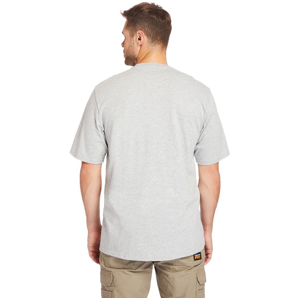 Timberland Μπλουζάκια Ανδρικα Γκρι - Pro® Big & Tall Base Plate Short-Sleeve - Greece 0681294-UO